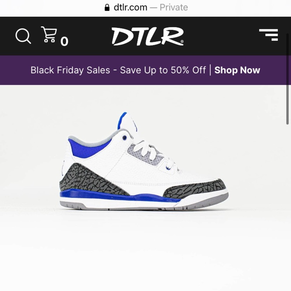 Nike Air Jordan 3 Retro PS White/Racer Blue